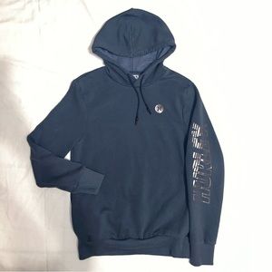 HURLEY Navy Blue Logo Graphic Spell-out Athletic Hoodie Sweatshirt - M